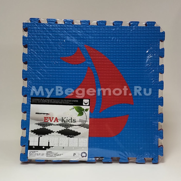 Набор "Моряк", мягкий пол EVA KIDS, 50Х50х1 см, красно-синий