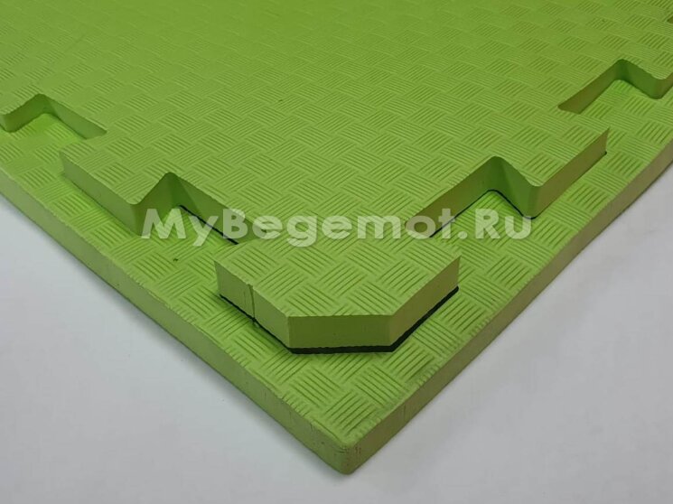Будо-маты, спортивные маты ЭВА 100х100x2 см, зеленый