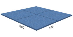 Резиновая плитка RUBBLEX STANDART, 50x50 см, синяя