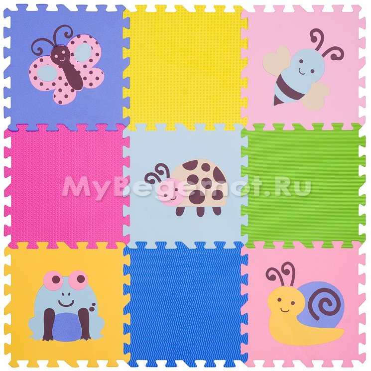 Набор мягких плиток коврик-пазл Funkids™ "Насекомые-10"