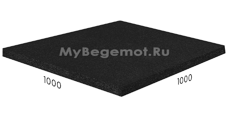 Резиновая плитка со скрытым замком 100x100х4 см, черная