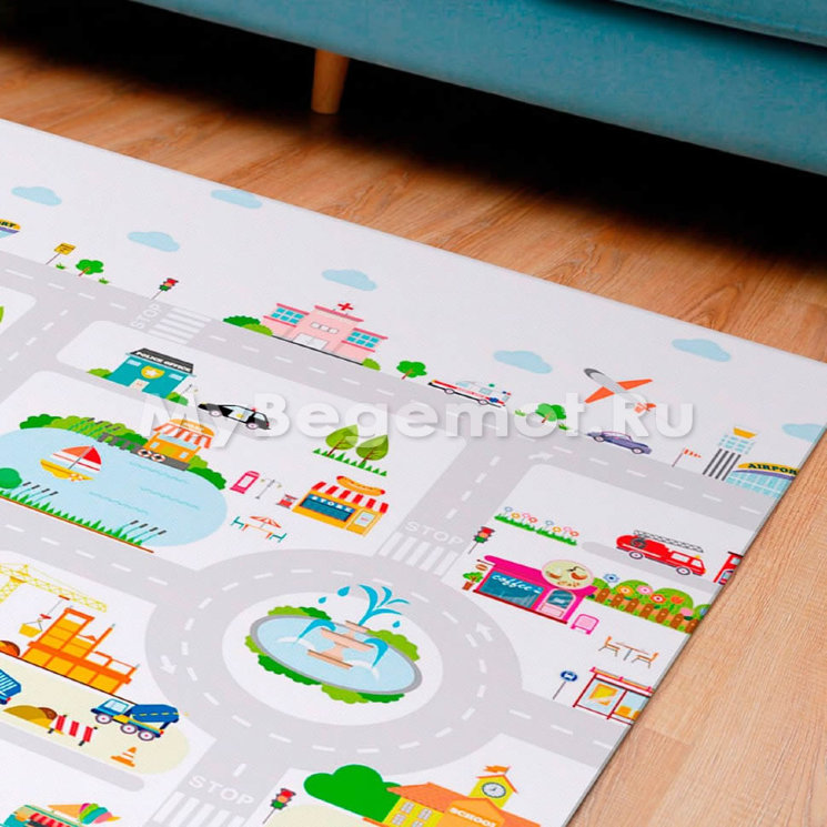 Коврик для ползания FunKids™ Medium-10 «Мой Город», односторонний. 