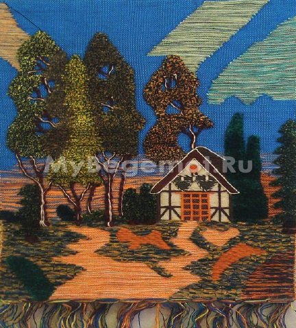 Коврик джутовый (панно) 100см x 80см  