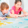 Коврик для ползания FunKids™ Small-12 «Мамы и Дети / Звезды», двусторонний.