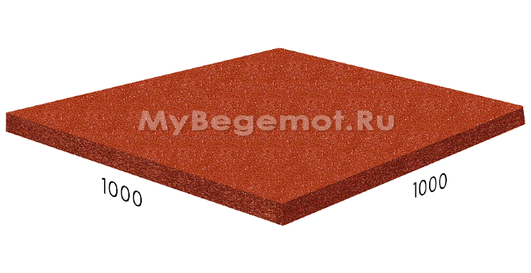 Резиновая плитка M-KORT STANDART, 1000x1000 мм, терракот