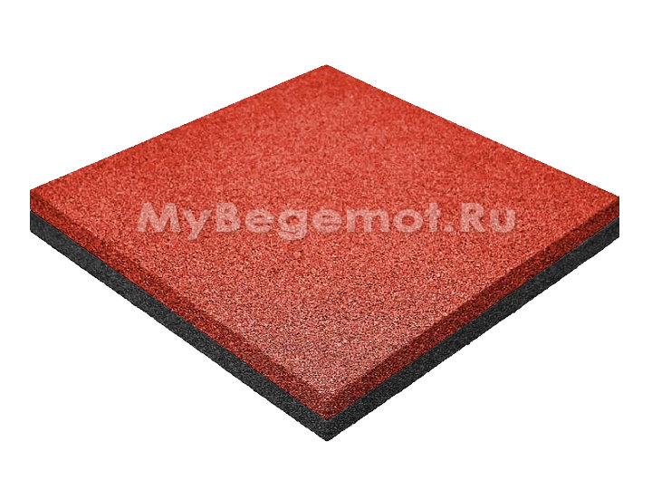 Резиновая плитка M-KORT STANDART, 500x500х30 мм, терракот